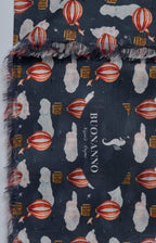 Patterned scarf in ultra-light silk and cotton