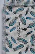 Patterned scarf in ultra-light silk and cotton