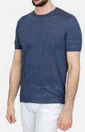 T-shirt girocollo in maglia di lino_403_1