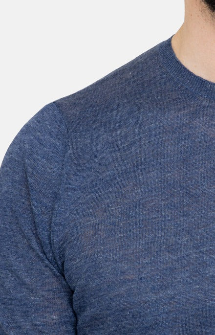 T-shirt girocollo in maglia di lino_403_2