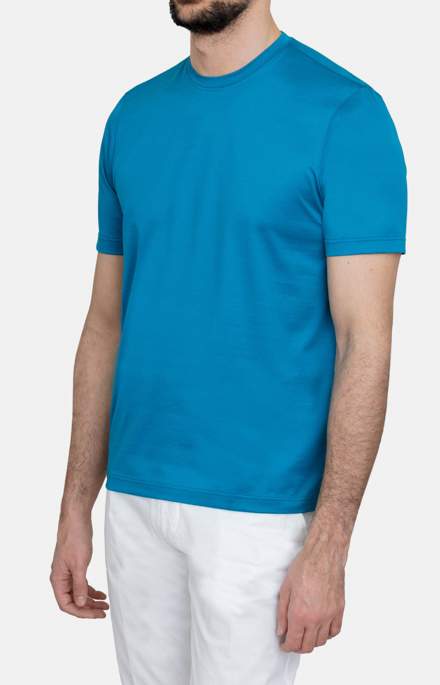 Short-sleeved T-shirt in ultra-light Scottish yarn