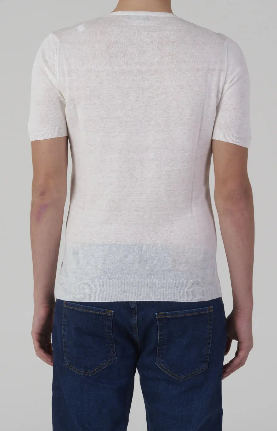 Short-sleeved T-shirt in ultra-light linen jersey