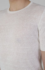Short-sleeved T-shirt in ultra-light linen jersey