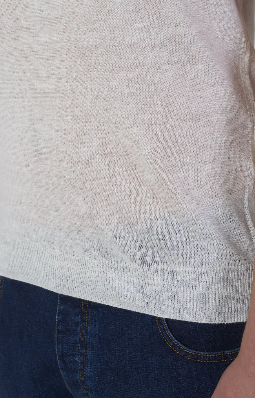 Short-sleeved T-shirt in ultra-light linen jersey
