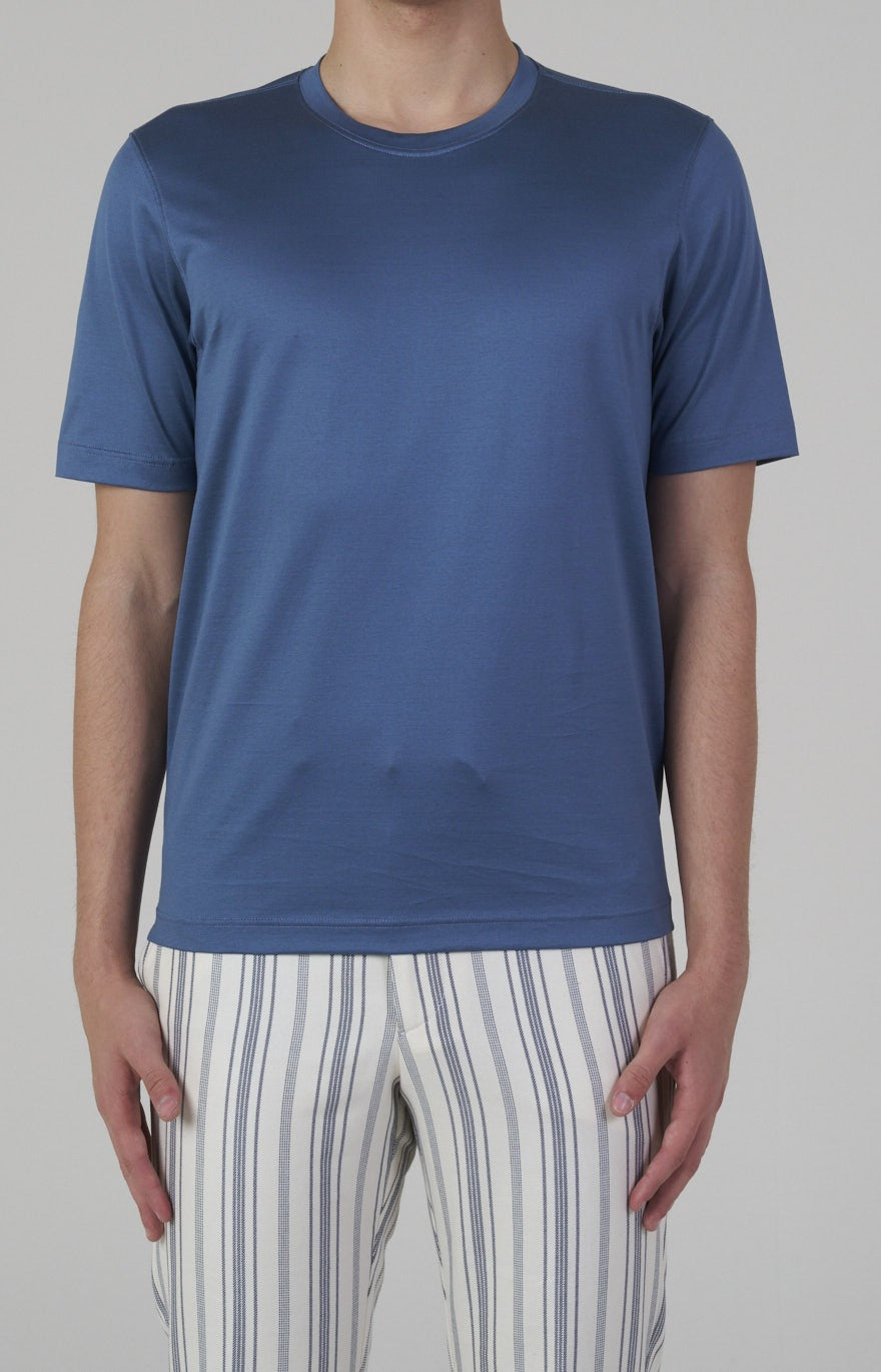 Short-sleeved T-shirt in ultra-light Scottish yarn