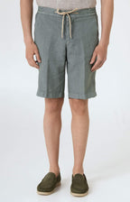 “Leisure fit” linen Bermuda shorts