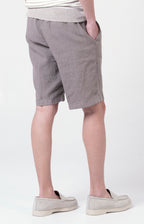 “Leisure fit” linen Bermuda shorts