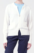 Bomber zip in spugna di cotone