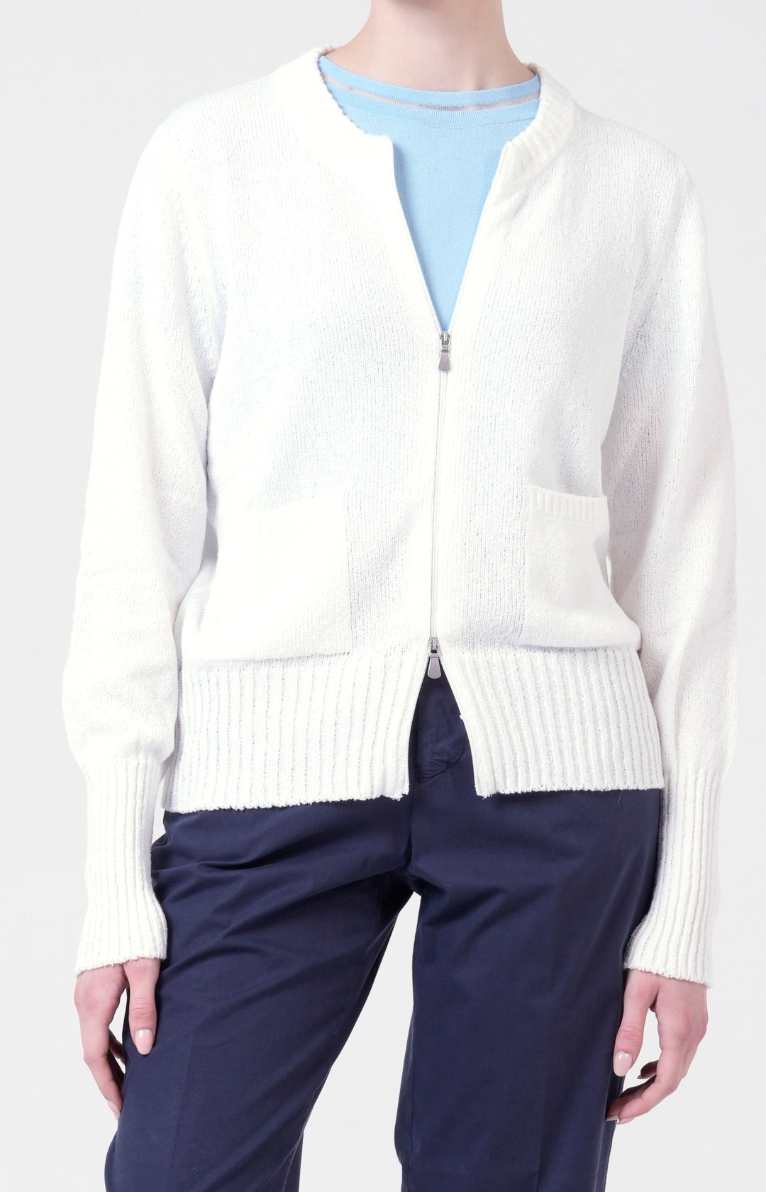 Bomber zip in spugna di cotone
