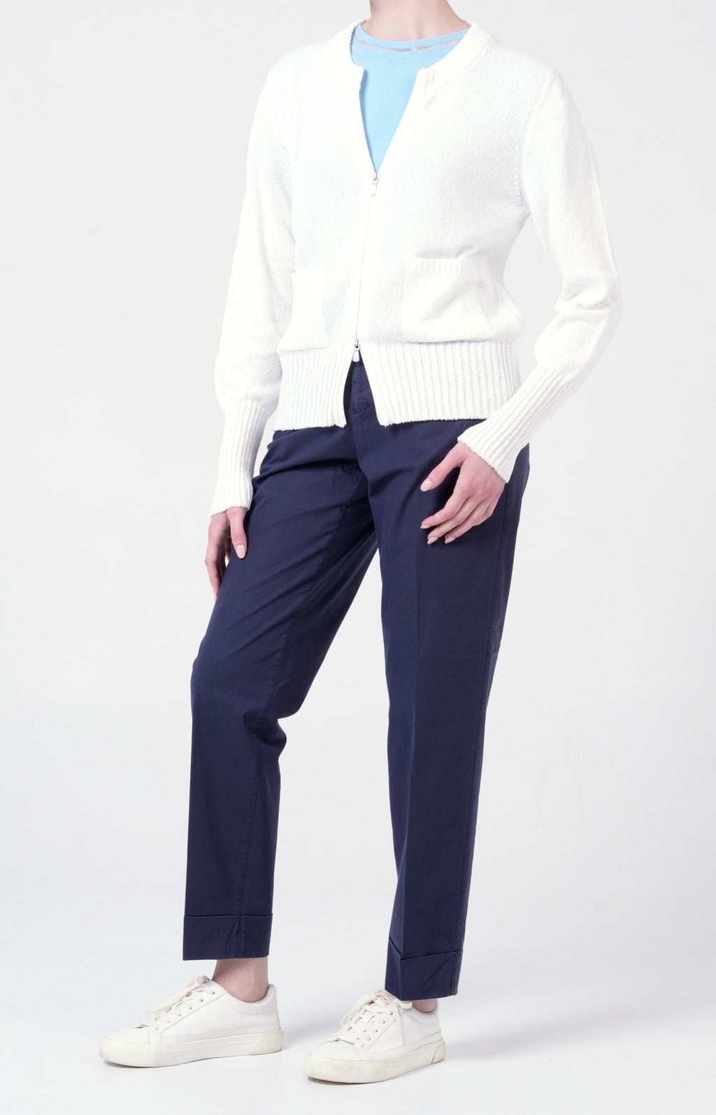 Bomber zip in spugna di cotone