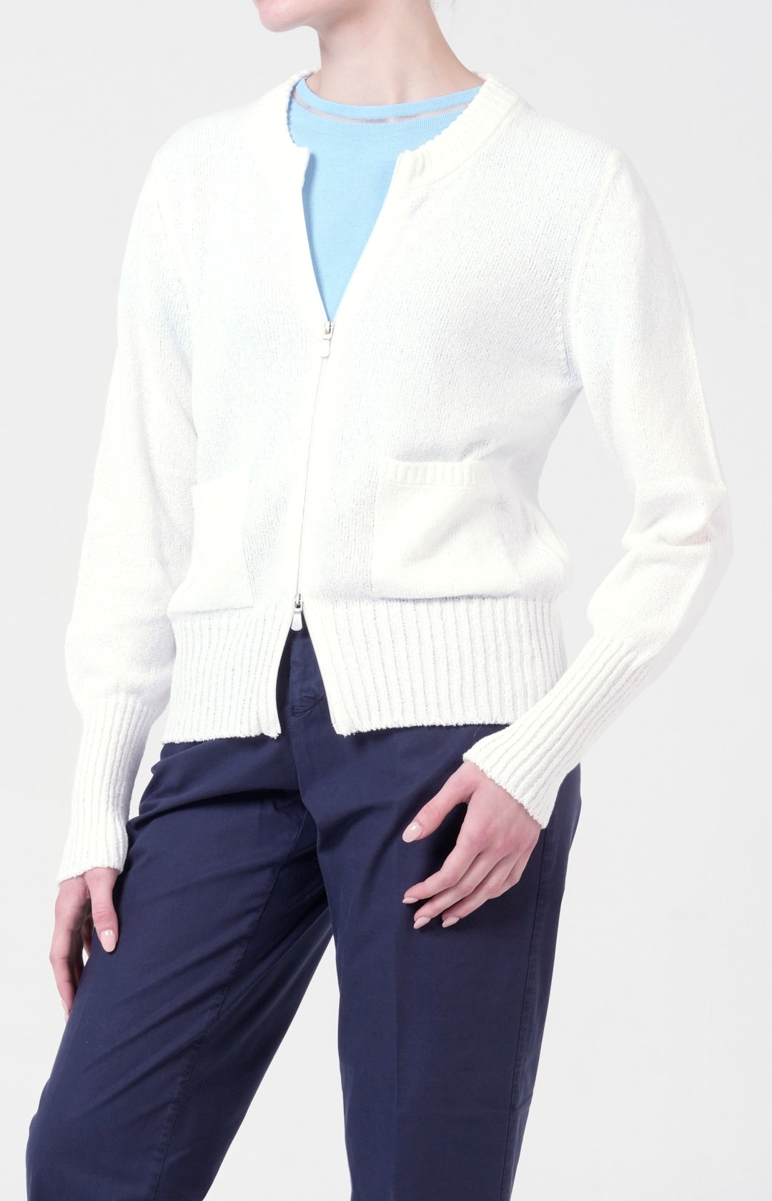 Bomber zip in spugna di cotone