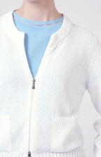 Bomber zip in spugna di cotone