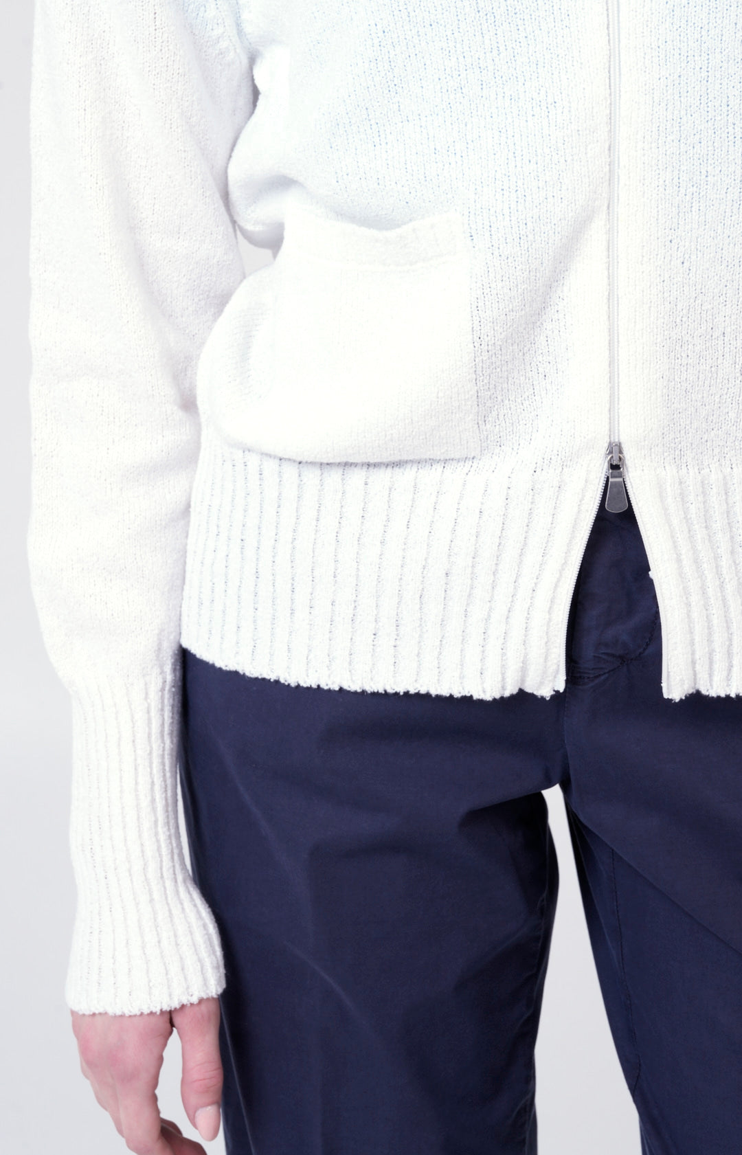 Bomber zip in spugna di cotone