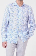 Camicia in lino con esclusiva fantasia