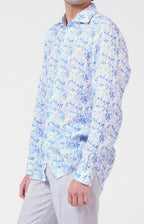Camicia in lino con esclusiva fantasia