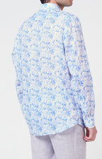 Camicia in lino con esclusiva fantasia