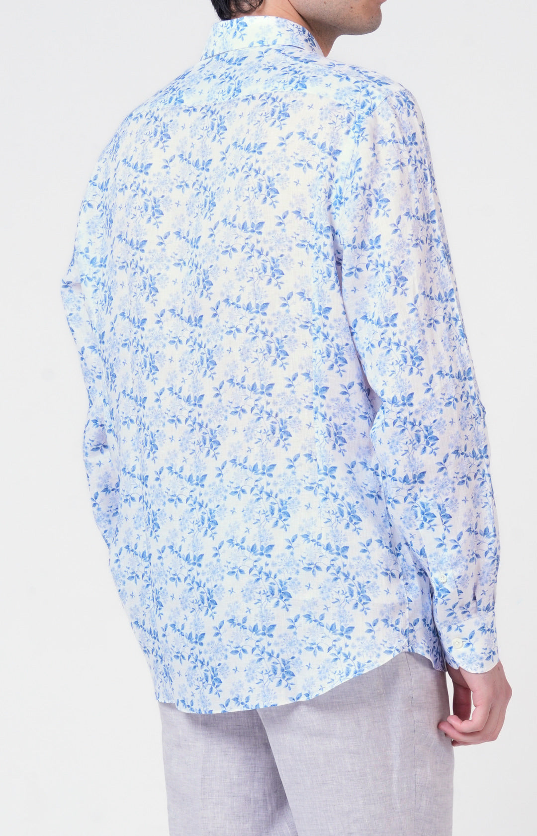 Camicia in lino con esclusiva fantasia
