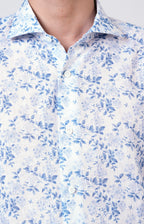 Camicia in lino con esclusiva fantasia