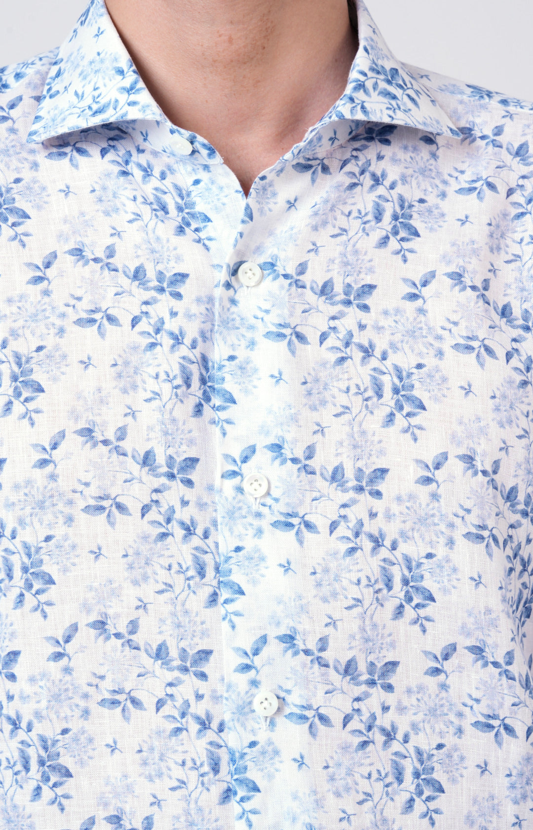 Camicia in lino con esclusiva fantasia