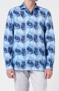 Camicia in lino con esclusiva fantasia
