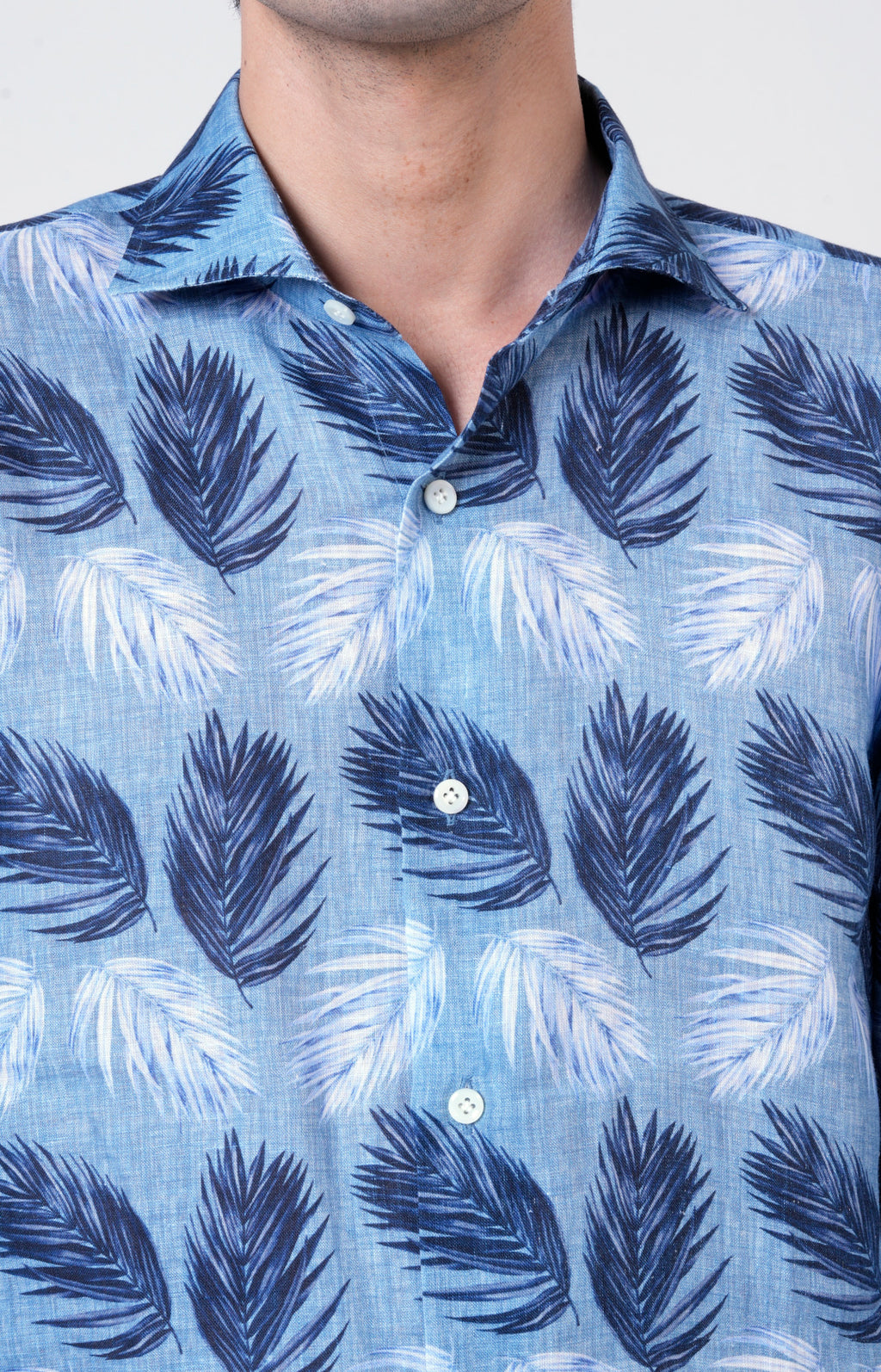 Camicia in lino con esclusiva fantasia