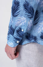 Camicia in lino con esclusiva fantasia
