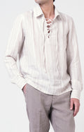 Casacca in lino con collo gladiatore