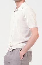 Camicia manica corta in cotone traforato