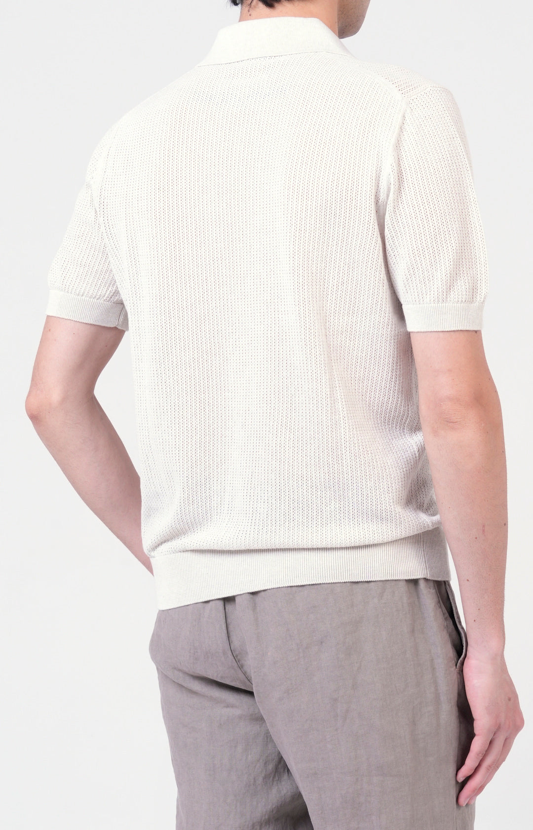 Camicia manica corta in cotone traforato