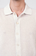 Camicia manica corta in cotone traforato