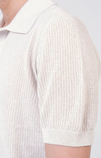 Camicia manica corta in cotone traforato