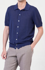 Camicia manica corta in cotone traforato