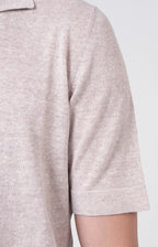 Short-sleeved shirt in linen and cotton knit