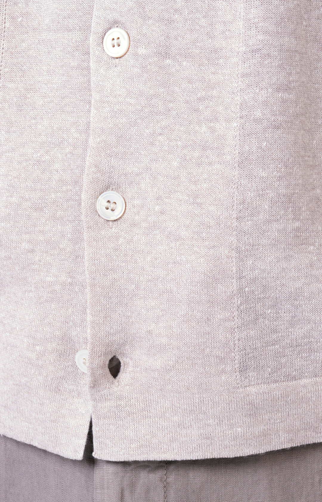 Short-sleeved shirt in linen and cotton knit