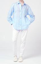 Camicia in cotone bio ultra-light con ricami