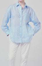 Camicia in cotone bio ultra-light con ricami