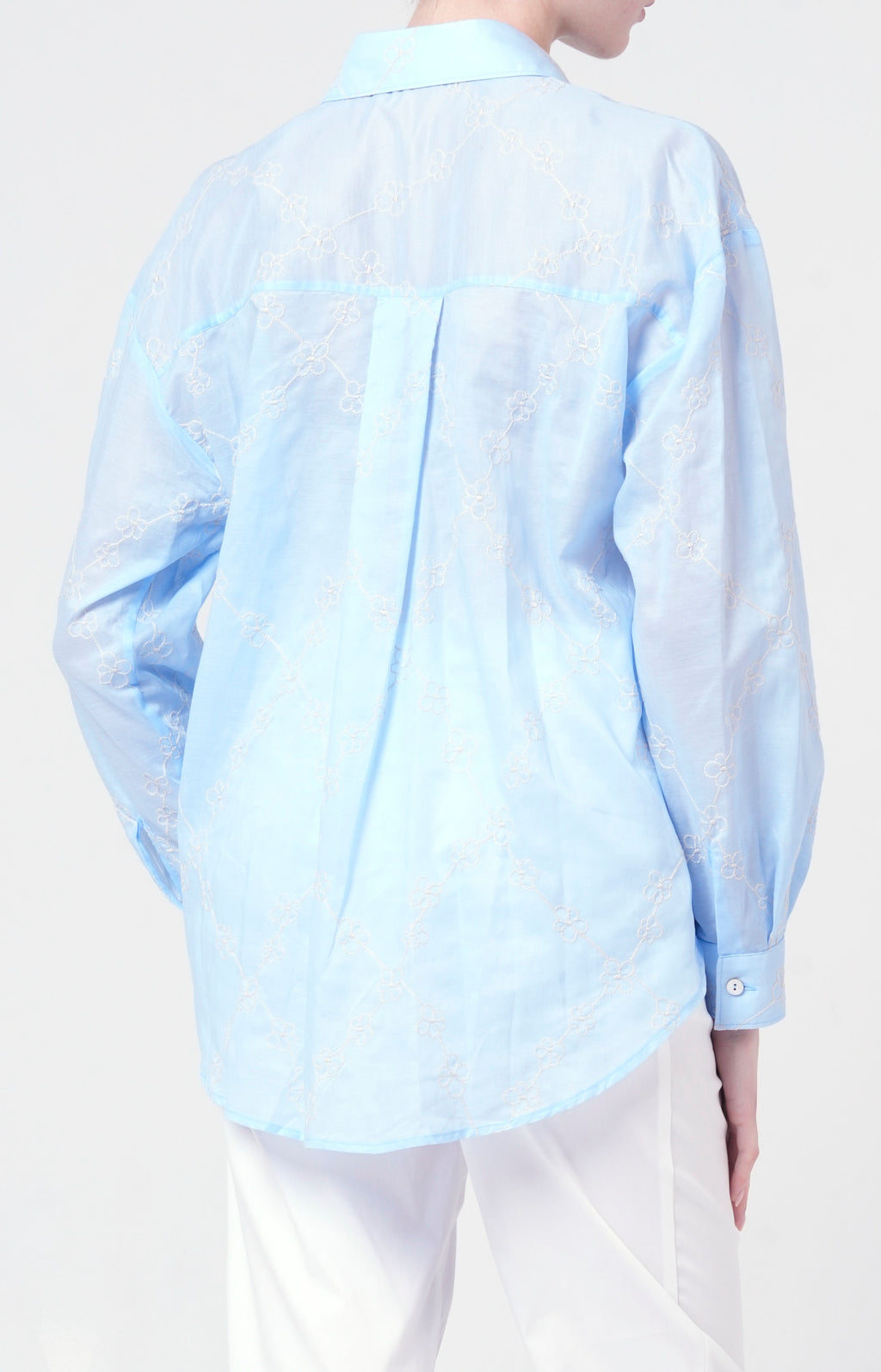 Camicia in cotone bio ultra-light con ricami