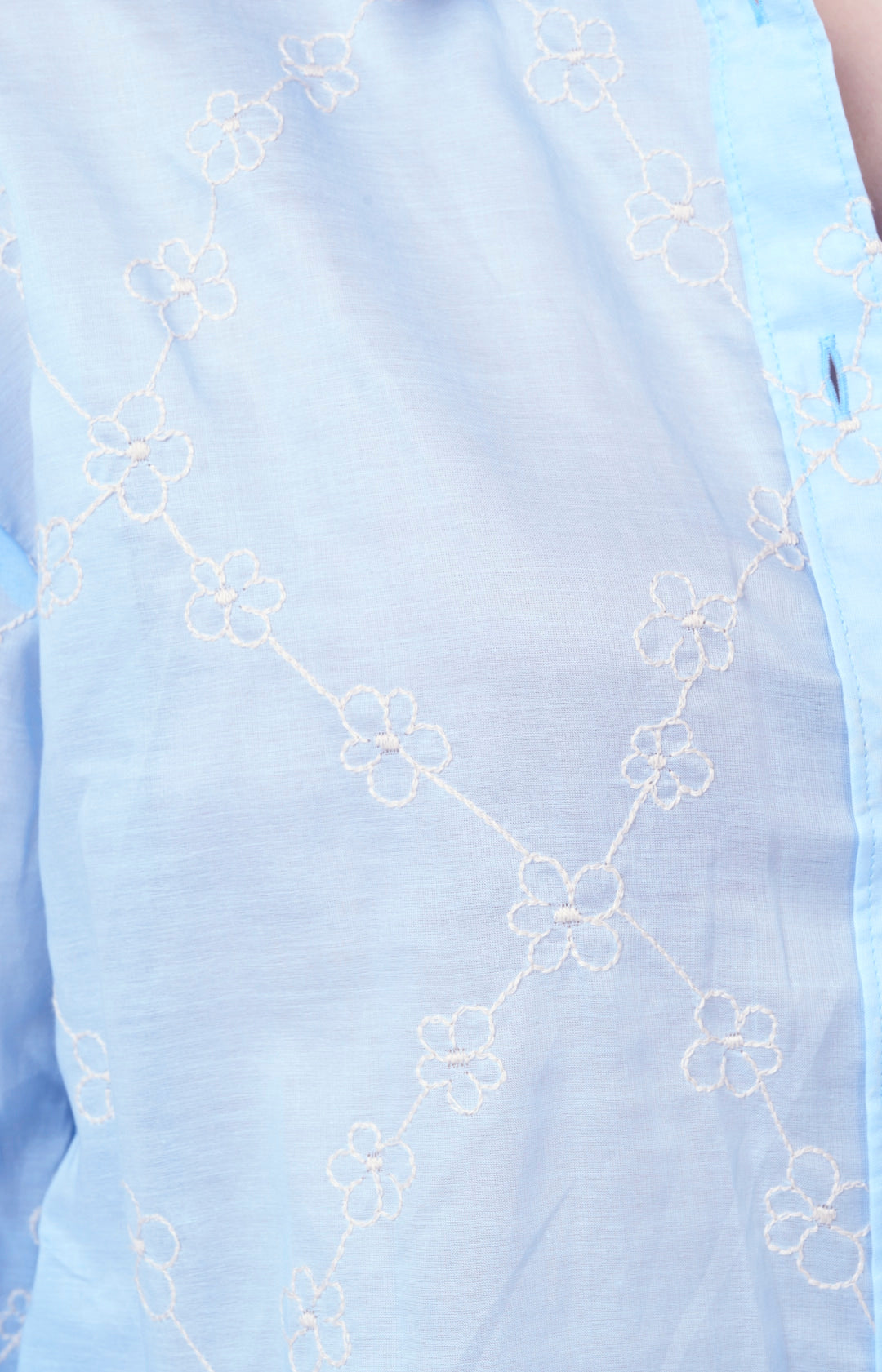 Camicia in cotone bio ultra-light con ricami