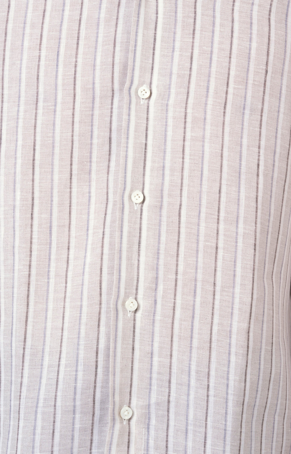 Camicia in lino rigato con collo francese