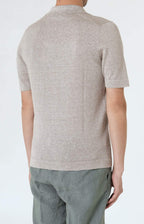 Short-sleeved shirt in linen and cotton knit