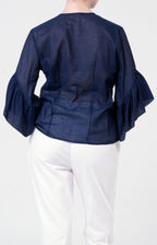 Casacca in cotone bio con rouches