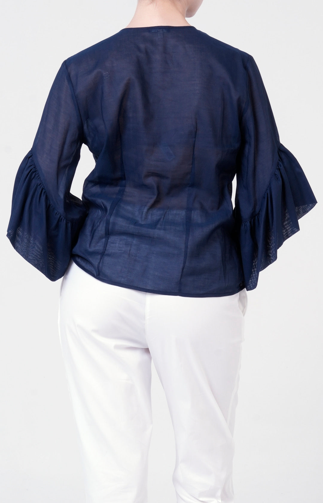 Casacca in cotone bio con rouches