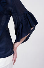 Casacca in cotone bio con rouches