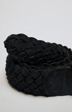 Cintura intrecciata in pelle scamosciata