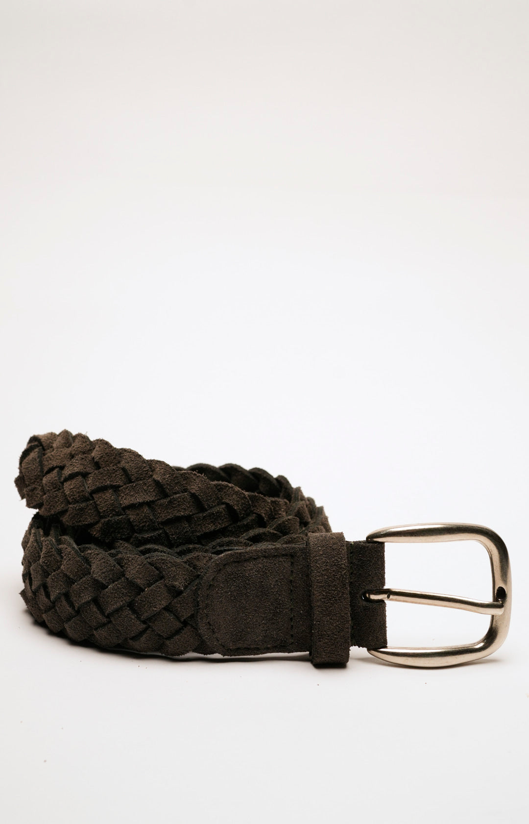 Cintura intrecciata in pelle scamosciata