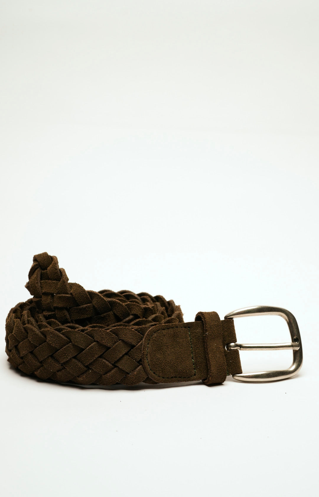 Cintura intrecciata in pelle scamosciata