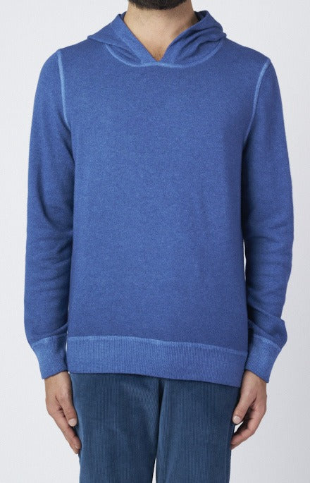 Faded wool and cashmere sweatshirt with hood