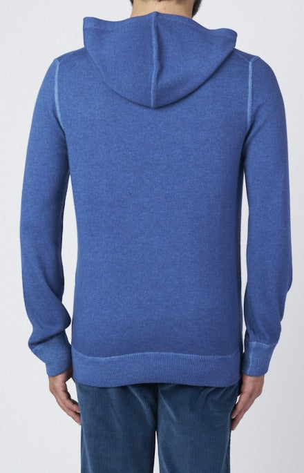 Faded wool and cashmere sweatshirt with hood