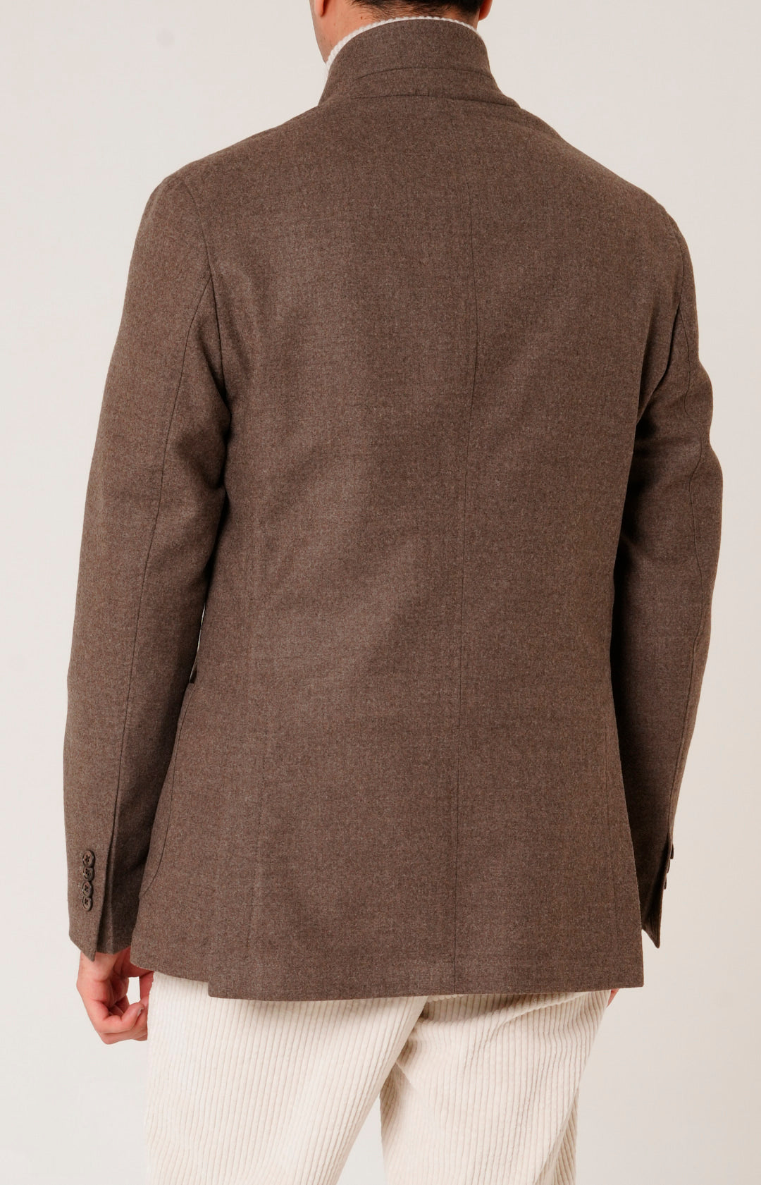 Giacca sfoderata in lana con collo coreano