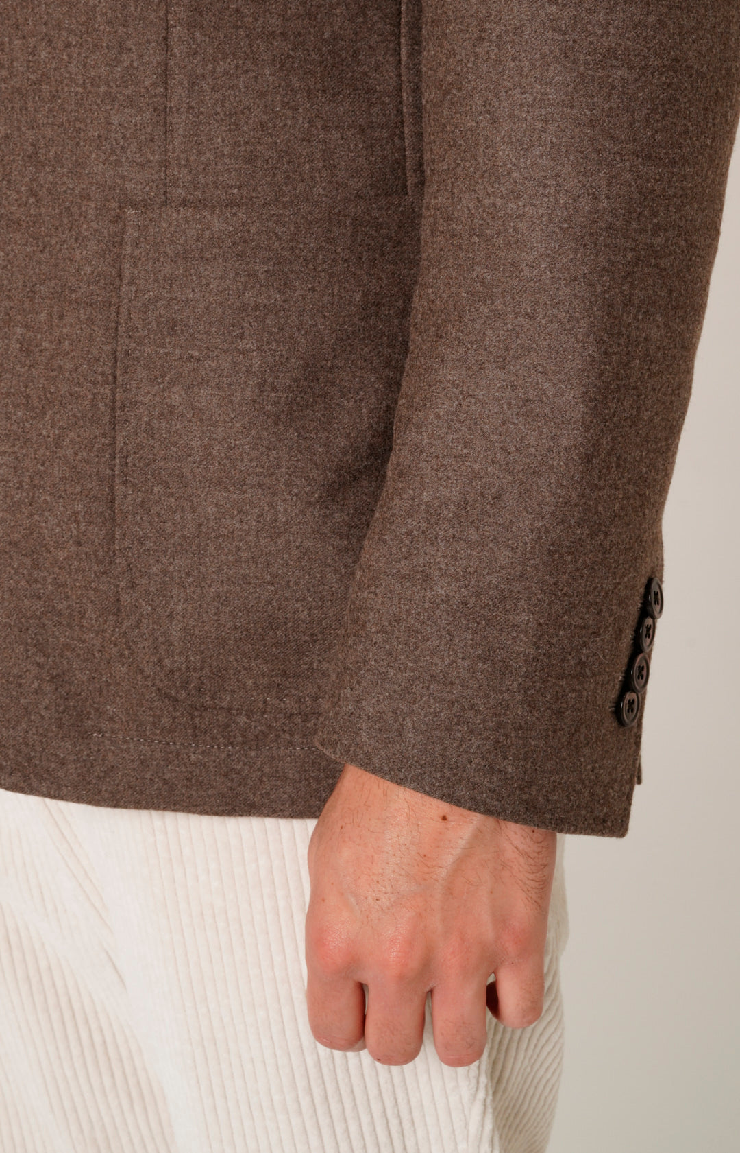 Giacca sfoderata in lana con collo coreano